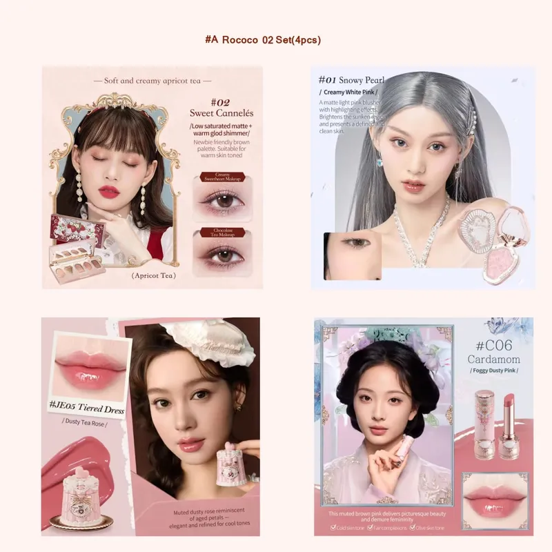 Flower Knows Full Makeup Set Strawberry Rococo Glitter Matte Lipgloss Blush Power Velvet Lipstick Kit Perfume Sets — image 10