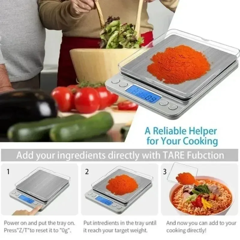 Digital Kitchen Scale Kitchen Measuring Scales Mini Pocket Precision Jewelry Electronic Balance De Cuisine Weight Gold Food Bar — image 4