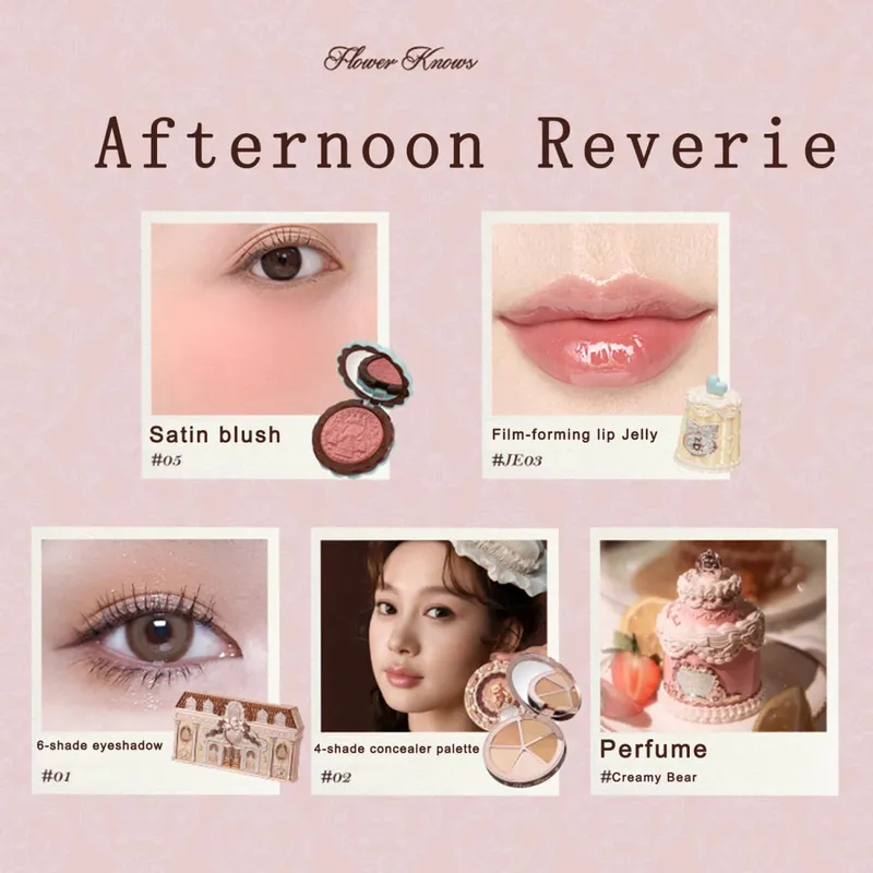 New Arrive Flower Knows The Sweetie Bear Collection Mini Setting Powder Cookie Perfume and Dual Ended Brow Gel and Pencil