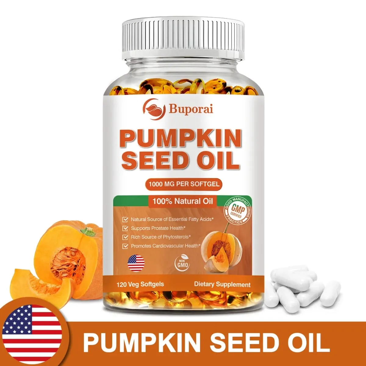 Pumpkin Seed Oil - Promotes Hair Growth Urinary Tract and Prostate Health Cardiovascular Support Supplement — image 2