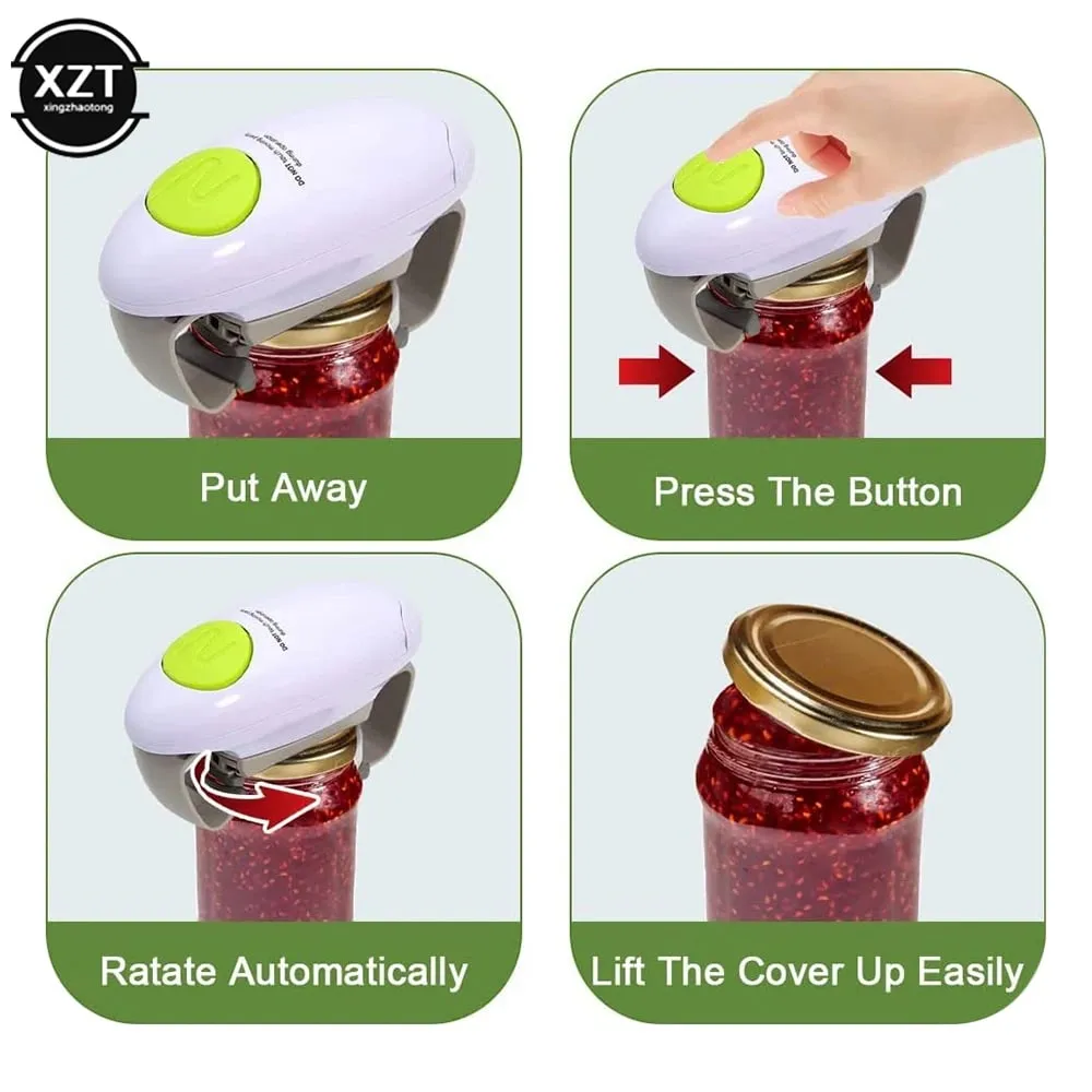Electric Can Opener Smooth Edge Practical Automatic Jar Bottle Openers Double Ear Can Opener Kitchen Glass Can Opener — image 5