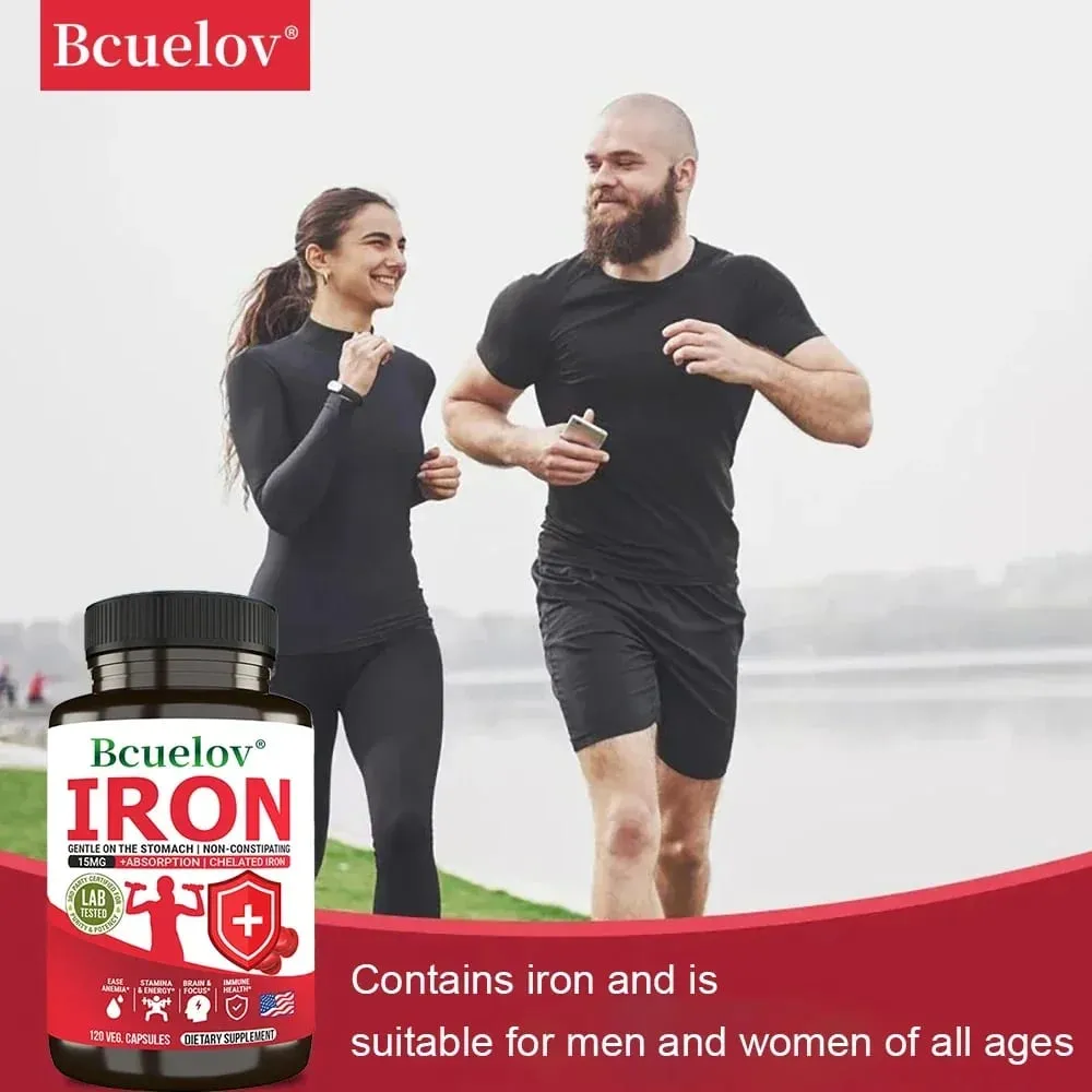 Iron Supplements - Help Maintain A Healthy Immune System and Brain Health Boost Energy Levels and Fight Fatigue Relieve Anemia