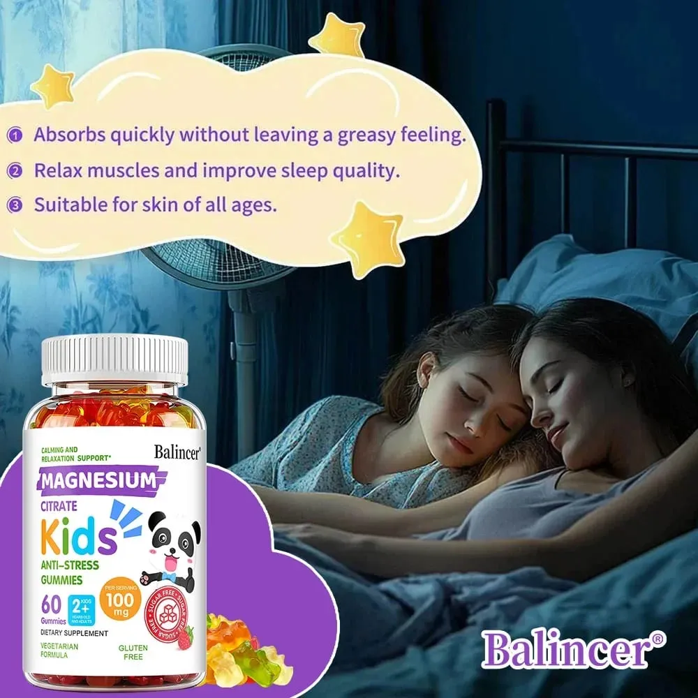 Magnesium Citrate Gummies - Promote Muscle Growth Healthy Sleep Support Heart Bone Muscle and Nervous System Health
