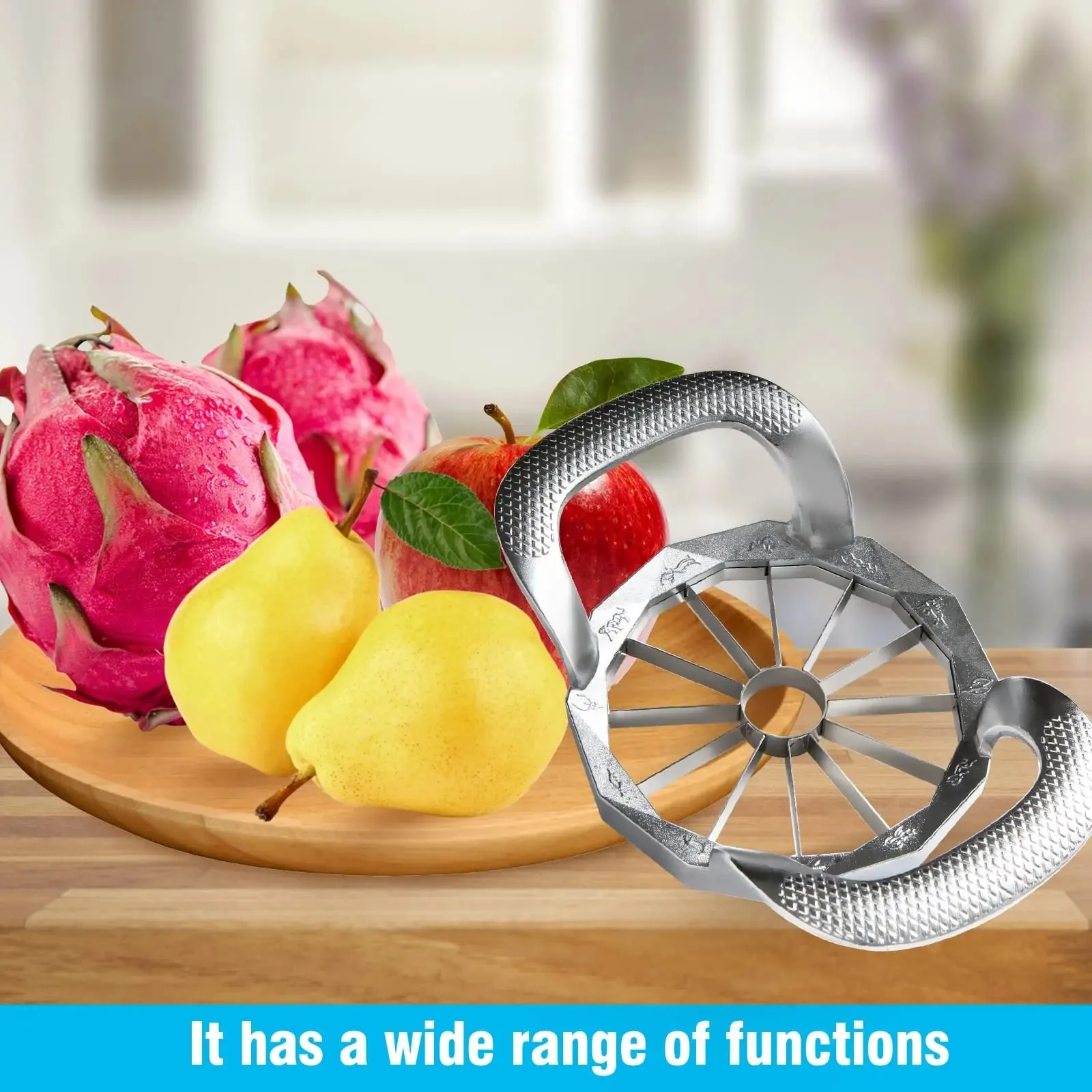 Fruit Cutter 12-Blade Extra Large Apple Corer Easy to Use Time-Saving Heavy Duty Stainless Steel Apple Slicer And Divider