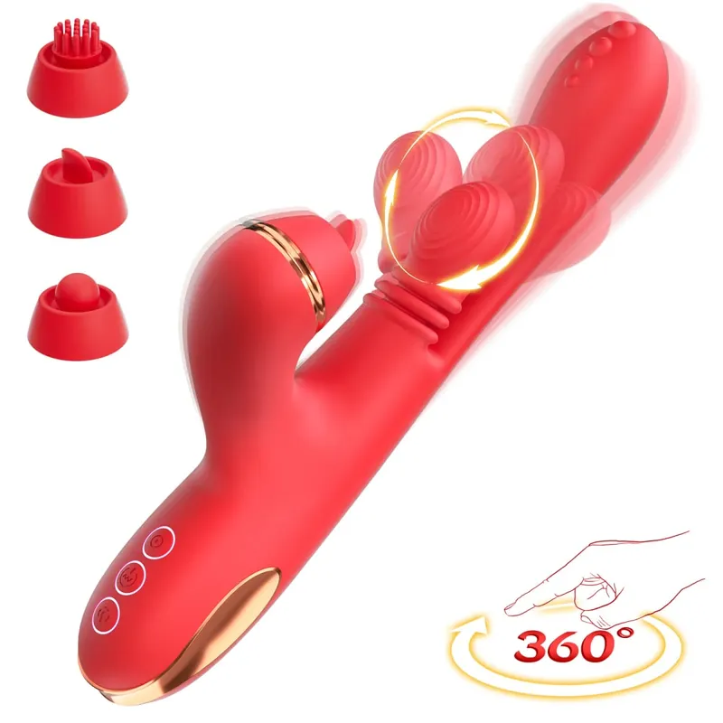 NEW 5 IN 1 Climax Finger Shaped Dildo Vibrator for Woman Clitoris Stimulator 3 Replacement Kneading Masturbator Adult Sex Toys