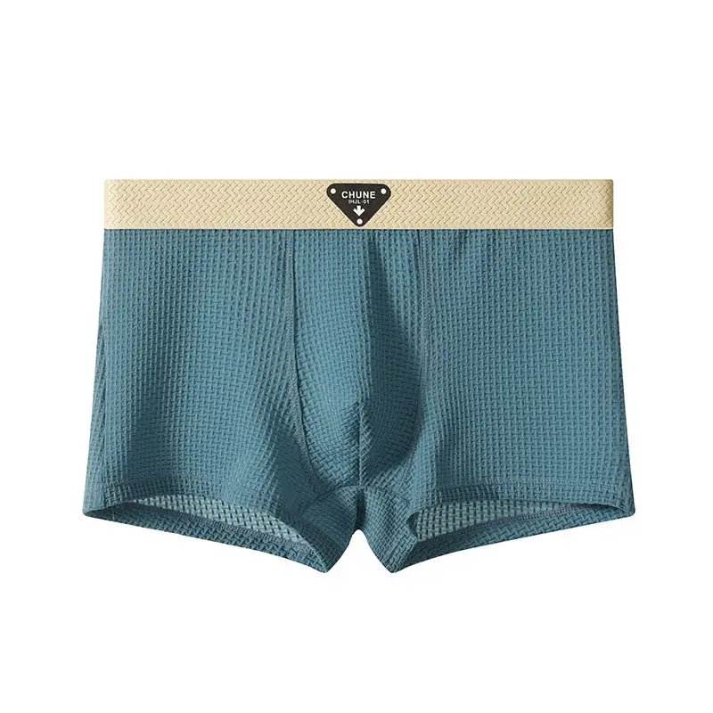 New boxers hombre Ice silk plus size calzoncillos hombre waffle grid lencerias sexy tоy mens boxer breathable underwear for man — image 8