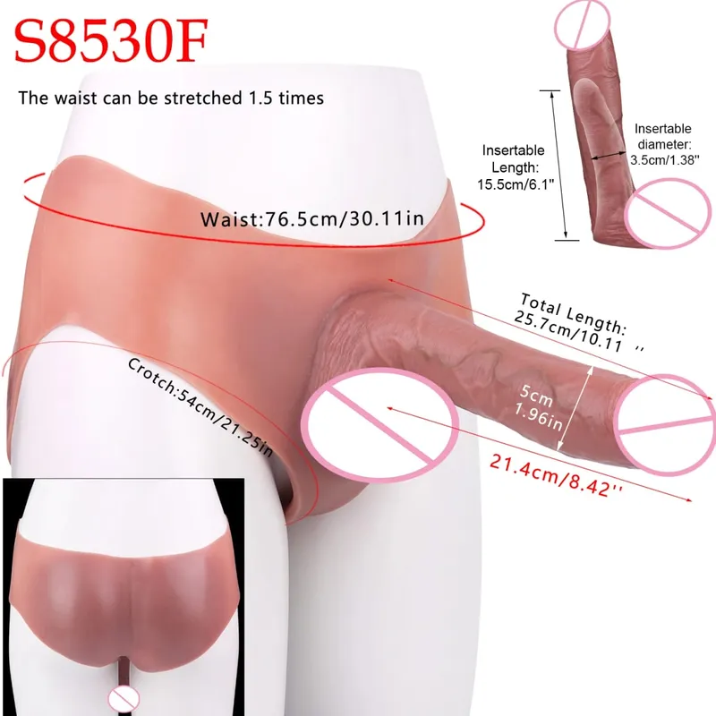 Cintura alta realista pênis manga насадка на член cinta em calcinha vibrador oco silicone extensor pau brinquedo sexual para homem — image 18