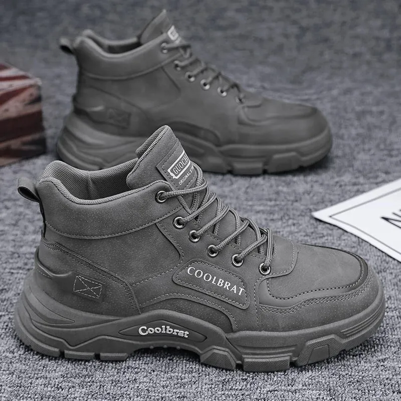 Men‘s Casual Sneakers High Quality Comfortable High Top Ankle Boots Chelsea Fashion Cowboy Work Shoes Trendy Versatiled Hombres — image 5