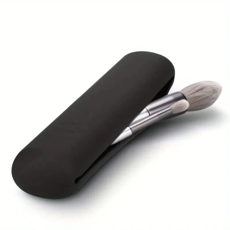Travel Makeup Brush Holder Silicon Trendy And Portable Cosmetic Face Brushes Holder Soft And Sleek Makeup Tools Organizer