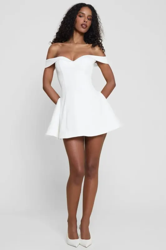 Elegant Solid Color Off-shoulder Mini Dress Women Fashion One Shoulder Pleated Short Dresses 2025 Summer New Daily Dating Gowns — image 10