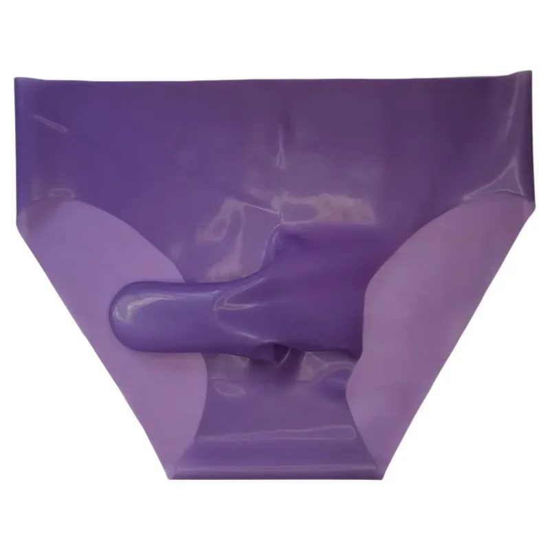Men's Sexy Latex Underpants Seamless Sheath Briefs See-Through Sissy Couple Low Waist Panties Erotic Rubber Tight Safety Panties — image 15