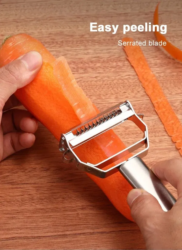 Stainless Steel Vegetable Peeler 4-in-1 Multi-Function Kitchen Tool with Anti-Slip Ergonomic Handle for Potato Carrot Cucumber — image 8