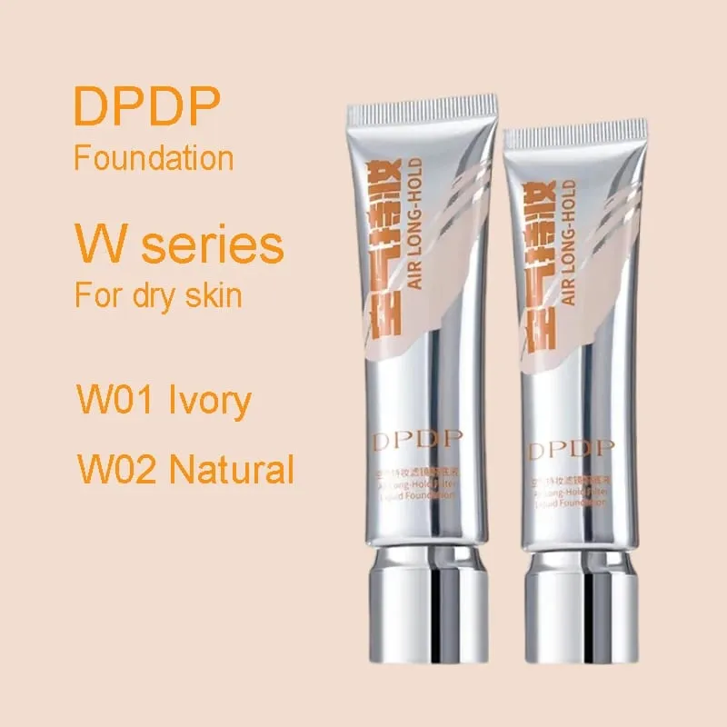 30ml DPDP Long-wear Liquid Foundation + F4 Dual-ended Foundation Makeup Brush Set Long Lasting Coverage Base Cosmetic Applicator