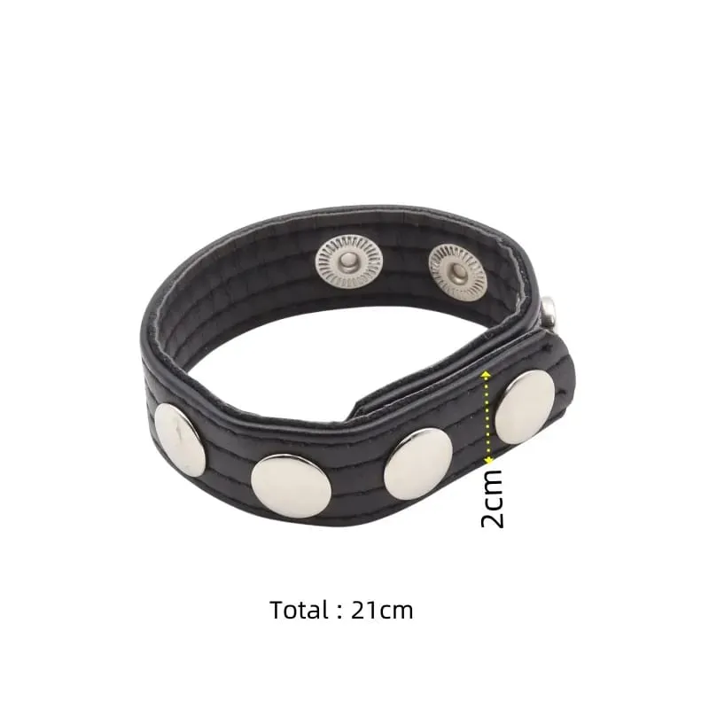 Multi Level Adjustable Semen Leather Cock Ring with Bondage Penis Loop for Men Dick Display Large Delay Ejaculation Sex Toys