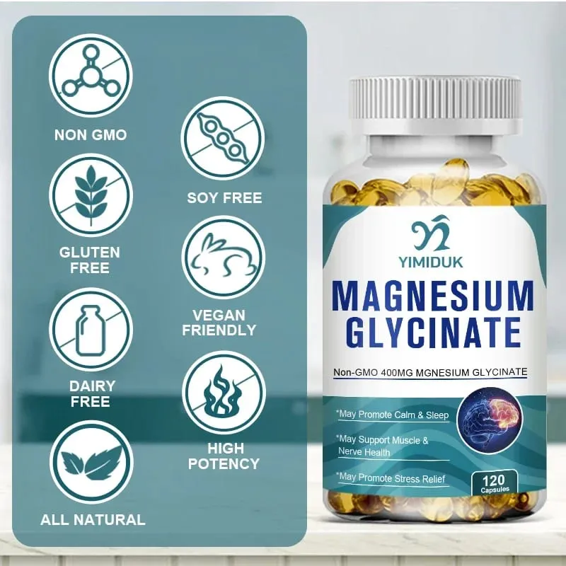 Yimiduk reines Magnesiumglycinat-Ergänzungsmittel mit Vitamin B6 zur Bekämpfung von Müdigkeitskrämpfen und zur Herzgesundheit reduziert Angstzustände. Vegan — image 7