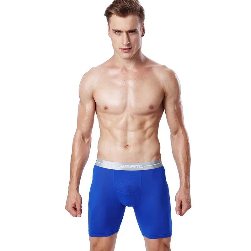 Boxer grande taille XL-7XL pour hommes, sous-vêtement modal, culotte respirante avec pochette, sous-vêtement à jambes moyennes et longues, Cueca Hombre — image 3