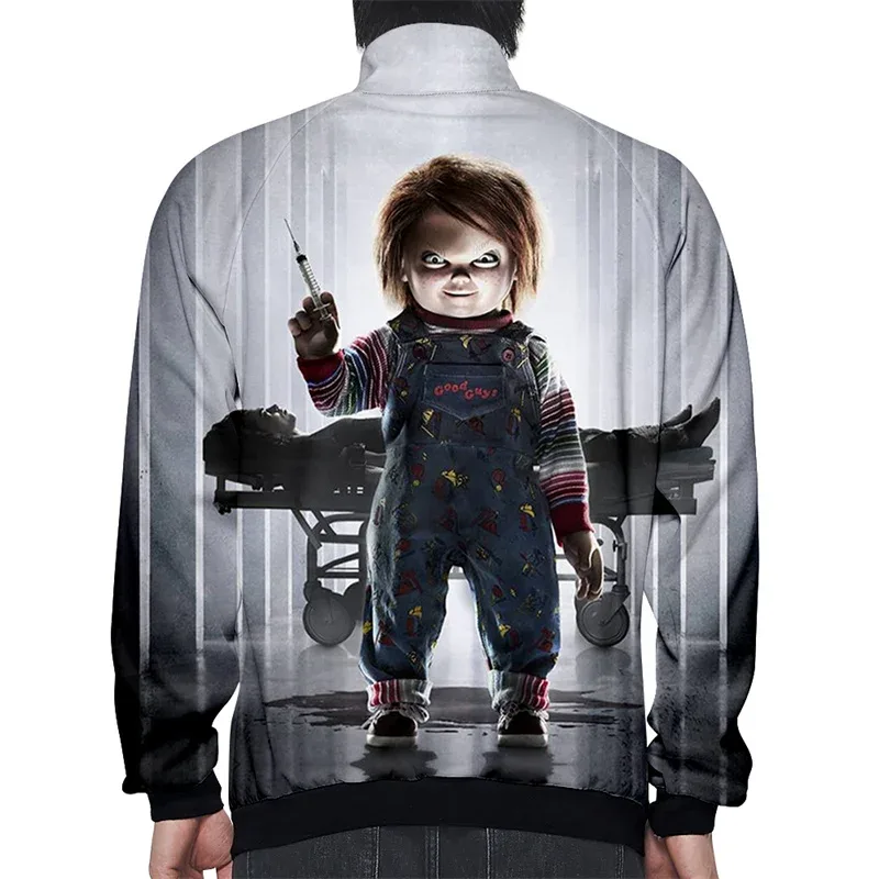 Coats Horror Movie Chucky Stand Collar Jackets Seed of Chucky Sweatshirt Cosplay Costume Long Sleeve Zipper Hoodies