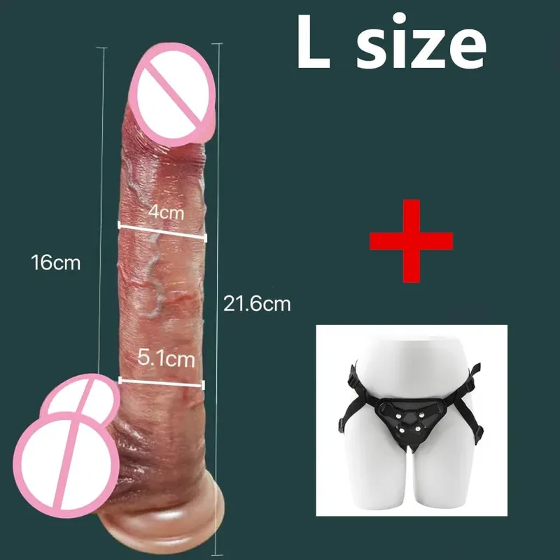 2.0 Dick Upgraded Version Of Sliding Testicle Realistic Penis For Women Sliding Foreskin Dildo Anal Sex Toy For Couple Silicone