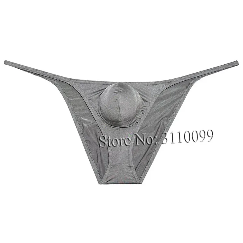 Men's Briefs Shiny Enhance Bikini Bulge Pouch Ruched Skimpy Underwear — image 17