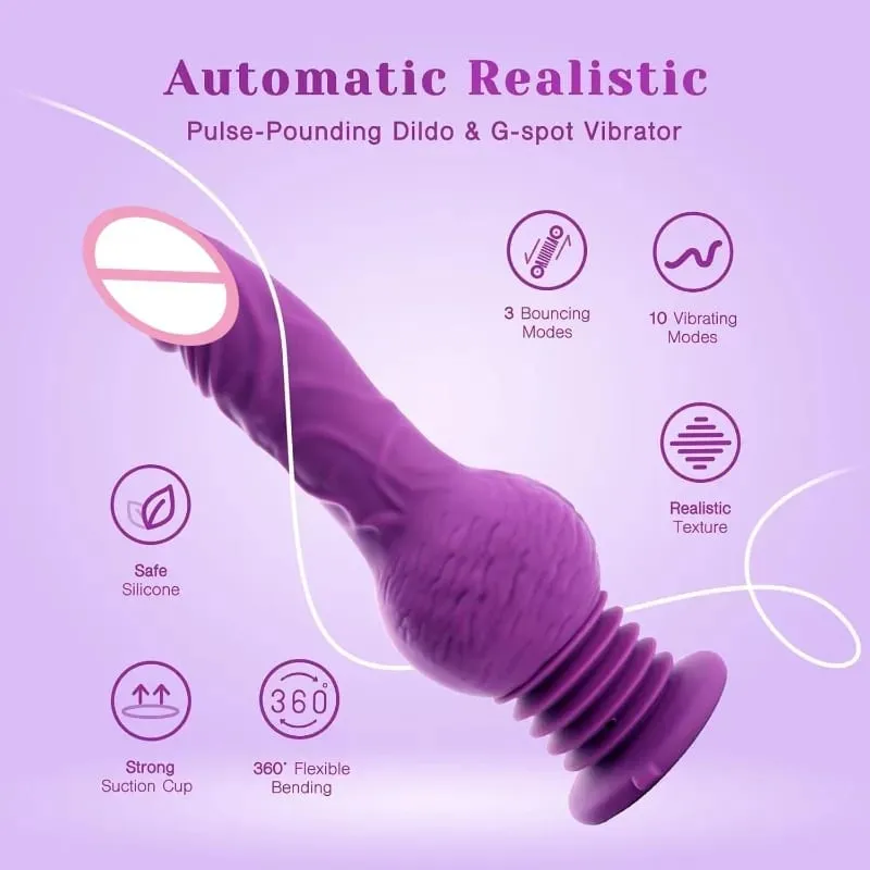 9,29 tommer realistiske dildoer stødende dildovibrator G-punkt anal stimulering 10 vibrerende tilstande Voksenlegetøj Sexlegetøj til kvinder mænd