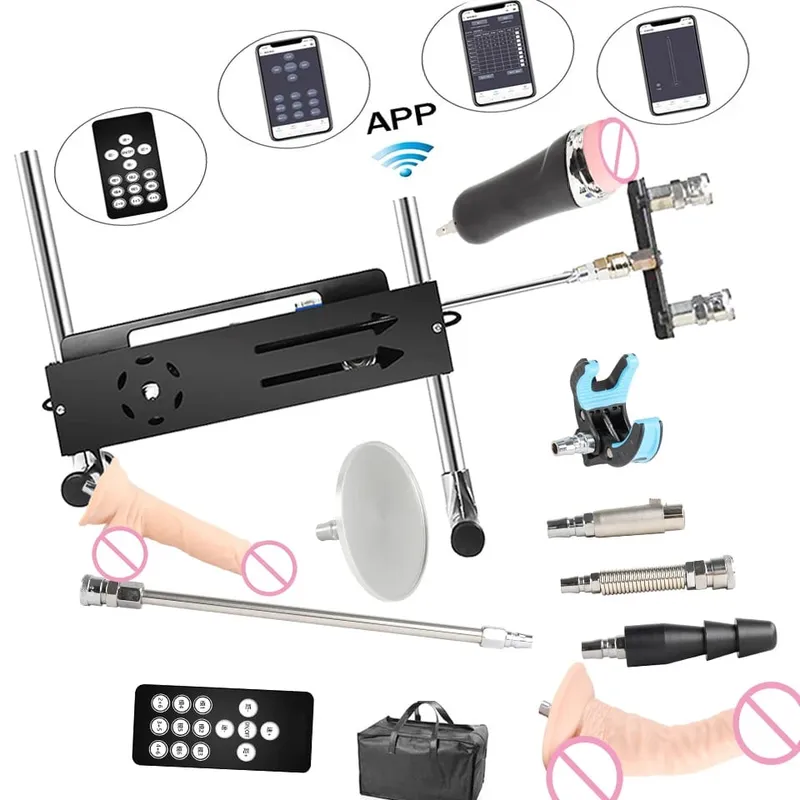 APP อัจฉริยะ Premium Sex Machine ระบบซิลิโคน Dildo Thrusting Love เครื่องรีโมทคอนโทรลนวดสำหรับผู้หญิง