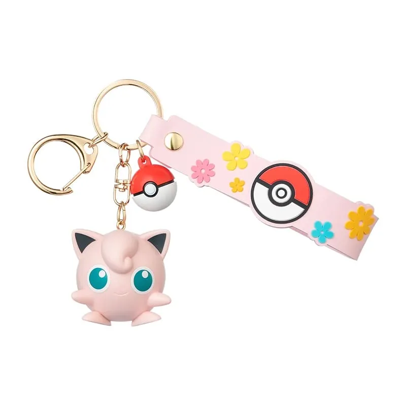 Genuine Pokemon Pikachu Keychain Gengar Morpeko Cubone Snorlax Mimikyu Anime Action Figure Toy Keyring Fragrance Pendant Gift