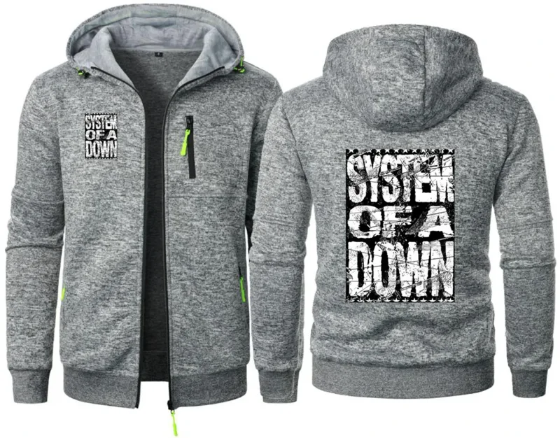 90s Vintage Rock Band System of A Down Mezmerize Men's Hoodies Sweatshirt Zip Hooded Sweatshirt Men Sportswear Slim Fit Jacket