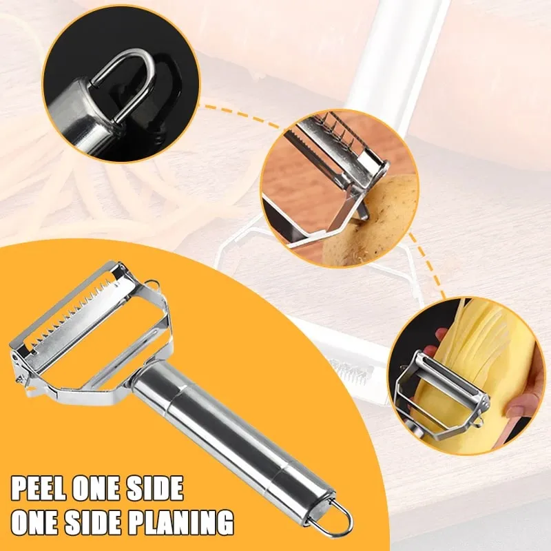 2/4 In 1 Rotary Peeler Multiple-Function Vegetable Fruit Potato Peeler Stainless Steel Peeler Home Kitchen Article Durable — image 3