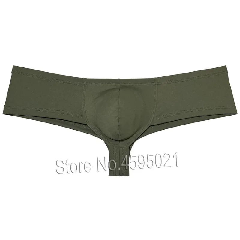 Cheeky Men's Micro Boxer Brief Brazilian Underwear Male Bikini Lingerie Beach Shorts Curvy Pouch Silky Low Rise High Leg Undies
