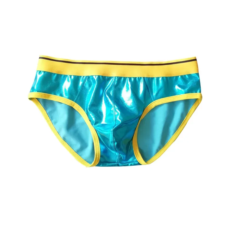 Sexy Men's Underwear Patent Leather Shinning Briefs Jockstrap Stretch Sissy Pouch Underwear Briefs Male Fashion Comforty — image 6