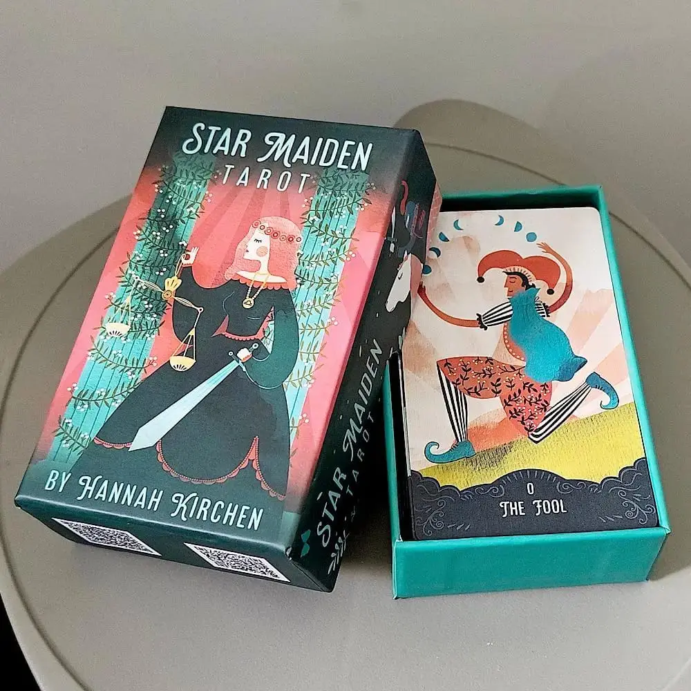 Star Maiden Tarot Deck 78-Card Deck Aesthetic Celestial Divineไพ่ทาโรต์ 2 ชิ้นกล่องแข็งคู่-นูน 12*7 ซม. — image 1