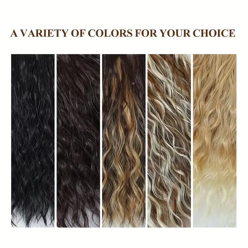 Extensión de cabello rizado ondulado corto sintético de 12 pulgadas, 4 unids/set, Clip en el cabello, fácil de usar para mujeres, uso diario en fiestas — image 4