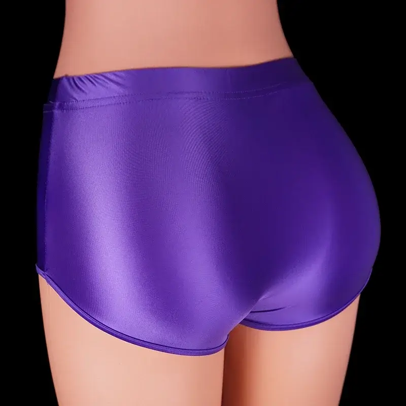 Satin Glossy Spandex Shorts for men Extra Short Biker Shorts Shiny Fitness Clothes Sexy Glitter Running Gym sexy underwear men