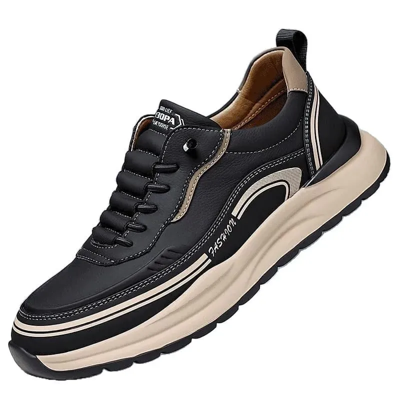 2026 Mens Leather Casual Shoes Slip On Comfortable Breathable Lightweight Non Slip Waterproof Loafers