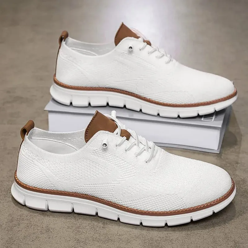 Men Casual Shoes Classic Breathable Brogue Flats Cushioning Color Blocking Design Dress Shoes Versatile Sneakers lightweight — image 9