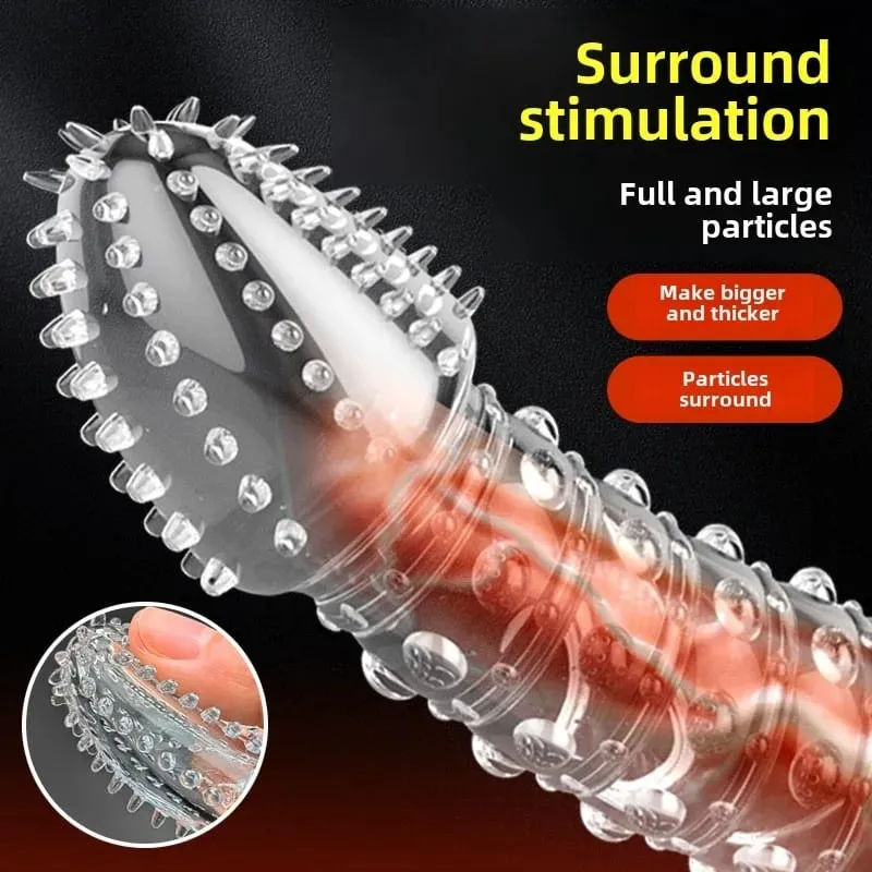 4 Types Crystal Condom Penis Enlargement Sleeve Retarded Ejaculation Adult Sm Games Sex Toys for Men Couples — image 1