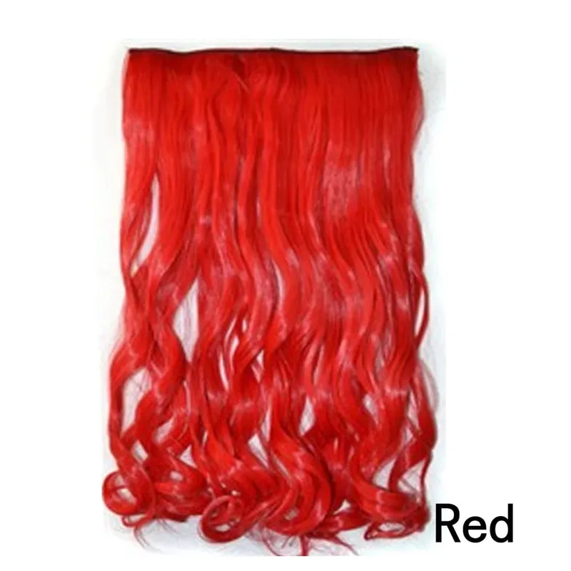 Long Straight Curly One Piece 5clips Clip-in Extensions 22Inch Heat Resistant Hairstyles Colour Mix Blonde Hair Piece For Women — image 20