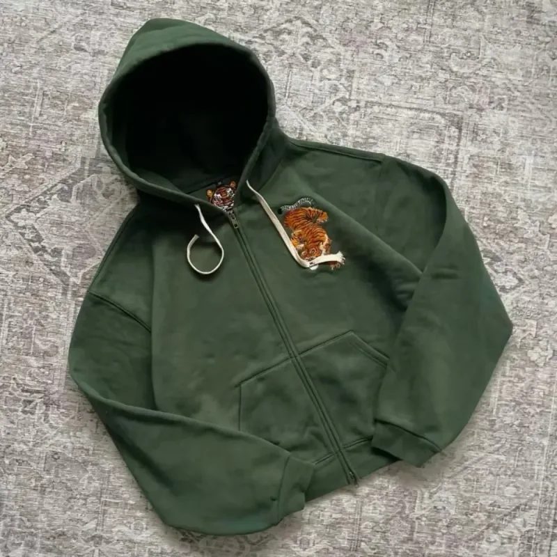 Vintage Bearพิมพ์Hoodieผู้ชายRetroลายสก๊อตสีเขียวPatch Pullover Hooded Sweatshirt Casual Streetwearเสื้อแขนยาวผู้หญิงHoodies Top — image 18