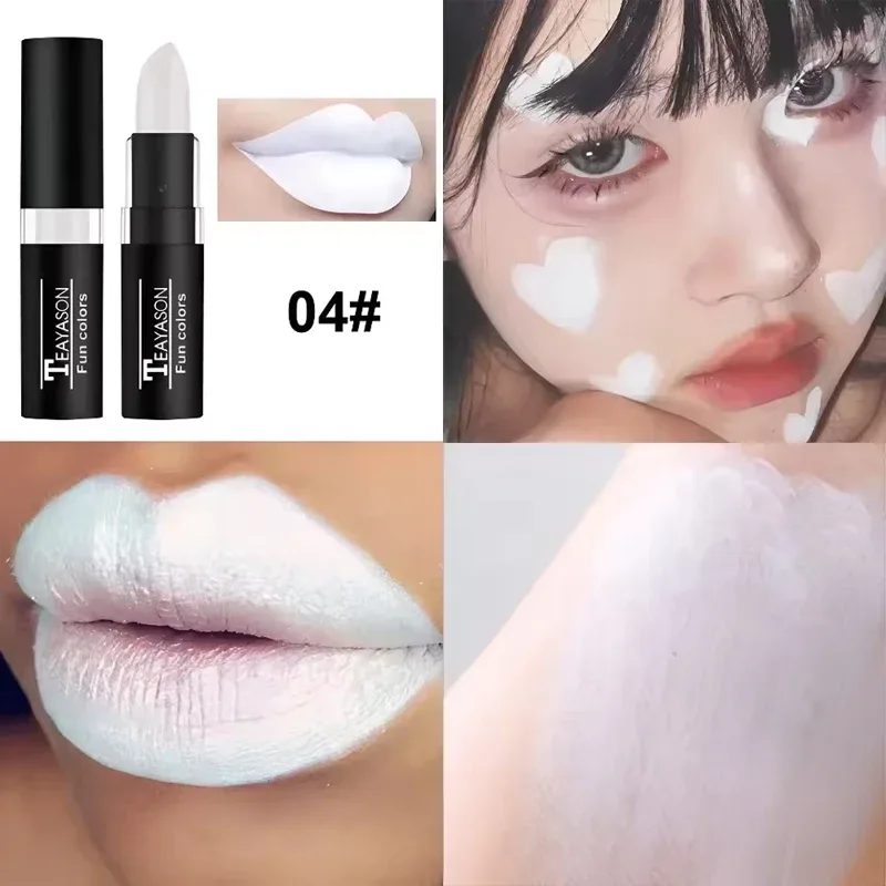 Clay Nude Lip Primer Concealer Cover Dark Lips Stick Long Lasting Gothic Matte Black Halloween White Cosplay Makeup Lip Base