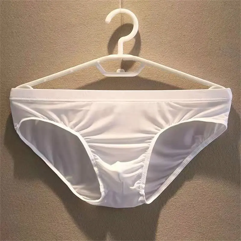 Celana Dalam Pria Nilon Kantong Besar 2 Buah Celana Dalam Pria Sutra Es Celana Dalam Mulus Pinggang Rendah Celana Dalam Tipis Ukuran Besar — image 7