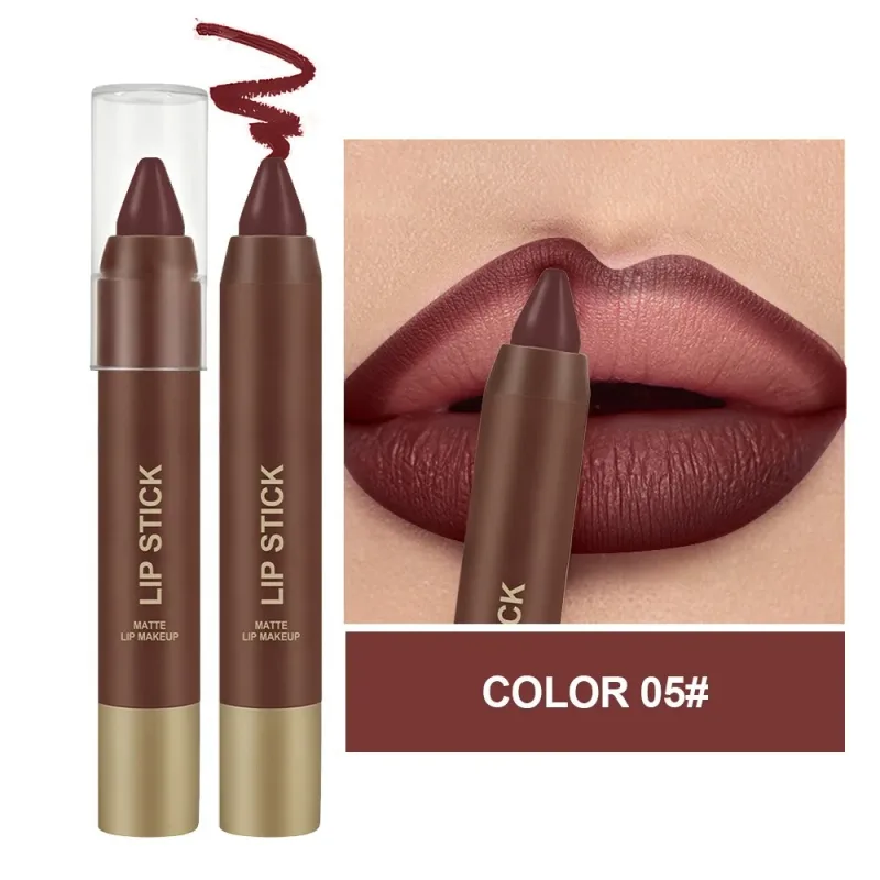 Matte Soft Mist Lip Liner Lipsticks 6 Colors Smooth and Pigmented Non-Stick Chocolate Lipsticks