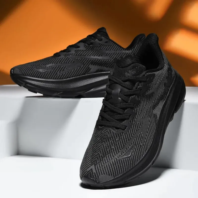 Men's Lightweight Casual Sneakers Breathable Chunky Sole Male Carbon Plate Marathon Sports Running Shoes Athletic Nonskid