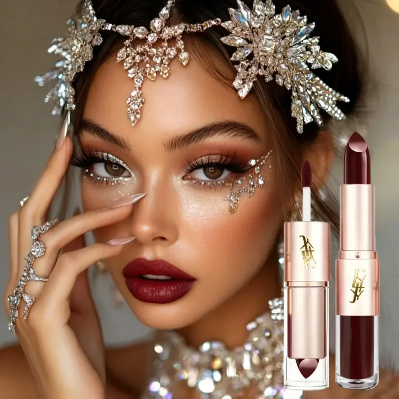 2 IN 1 Dual-End Lipstick & Liquid Lip Gloss High Shine Glossy Lip Color Long Lasting Waterproof Bold Lip Makeup — image 4