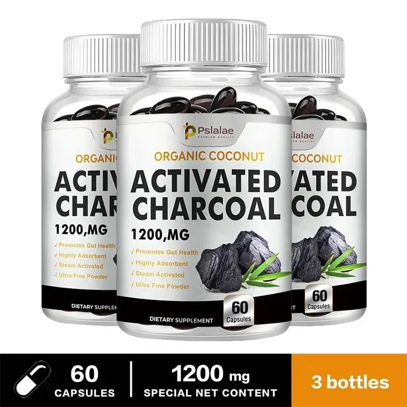 Activated Charcoal Capsules 1 200 Mg - Organic Coconut Shell Helps Relieve Gas & Bloating Detox & Bowel Digestive Supplement — image 10