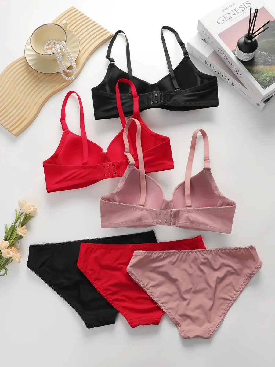 الصلبة Underwire الملابس الداخلية مجموعة الملابس الداخلية اللباس الداخلي مجموعات النساء رفع البرازيلي مع حلقة الصلب العشير الملابس الداخلية دعوى — image 3