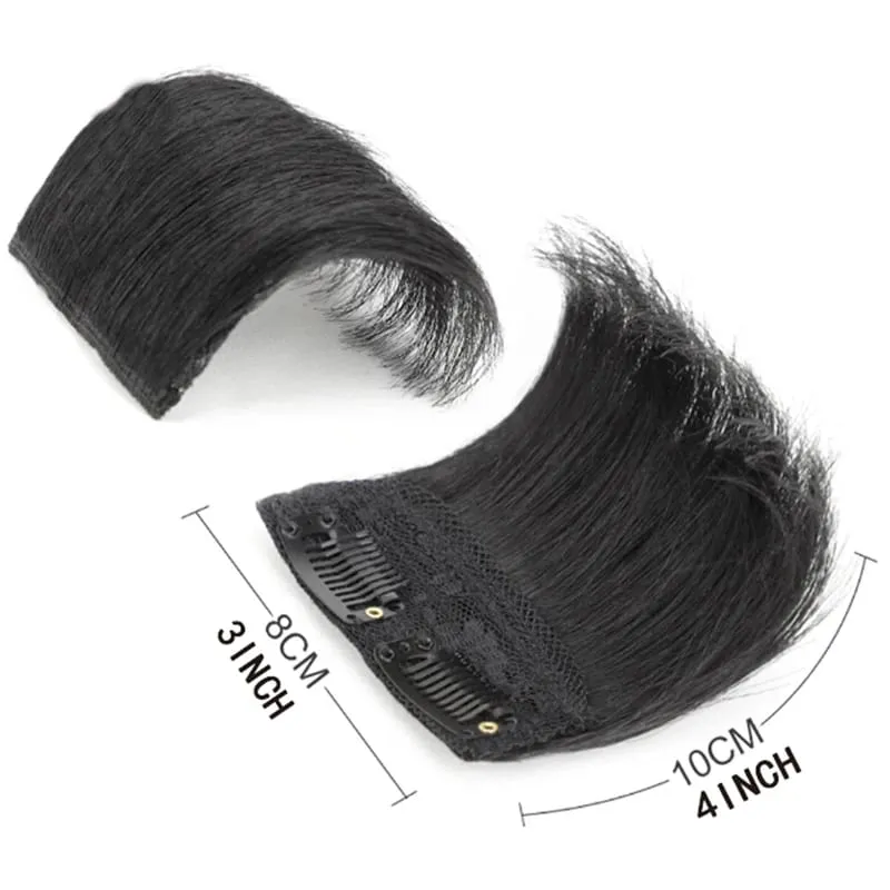 4Inch Synthetic Clip In Hairpiece Hairpin One Piece Seamless Artificial Hair Pad Black Natural Hair Extensions Fake for Women — image 3