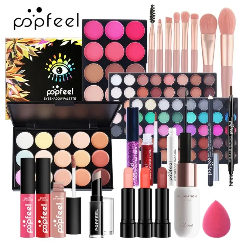All-in-One Makeup Kit 3 Set Options Full Face Cosmetics Set Beginner-Friendly Gift For Women