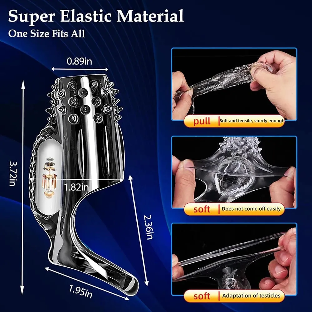 Penis Sleeve Extension Condom Male Enlargement Delay Vibrator Clits Massager Cock Ring Vibrating Penis Cover Mga Sex Toys Para sa Mga Lalaki — image 3