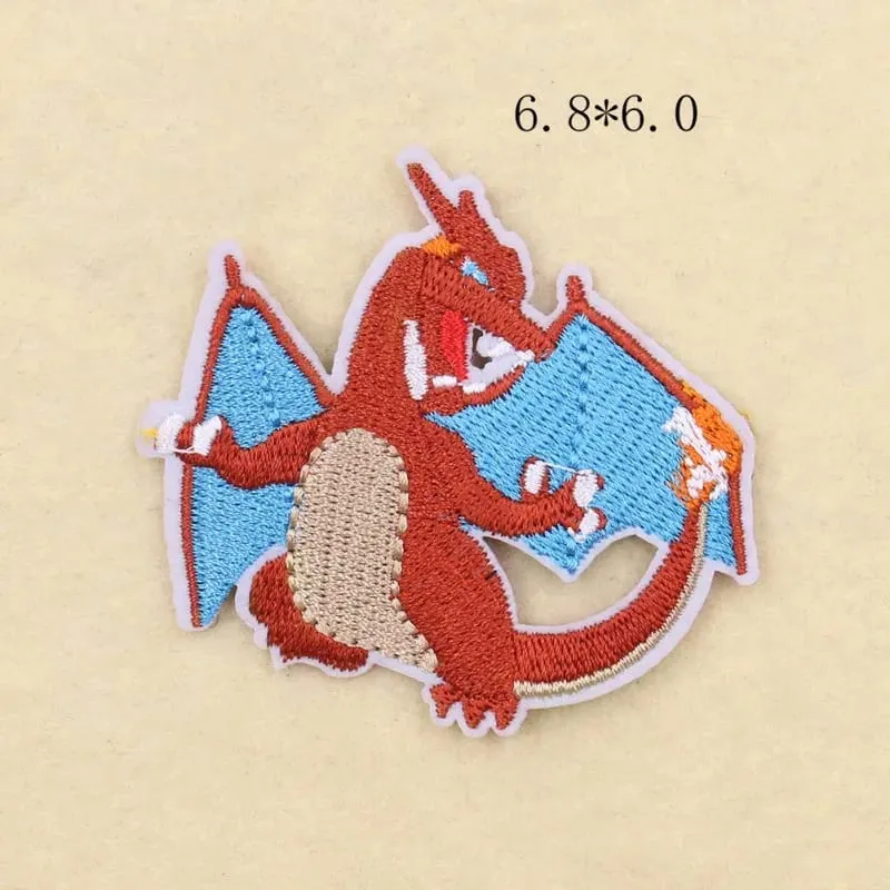 HOT 40 Style Snorlax Iron On Patch Embroidered Clothes Patches Cartoon for Clothing Kid Umbreon Cloth Stickers Garment Appliqués — image 35
