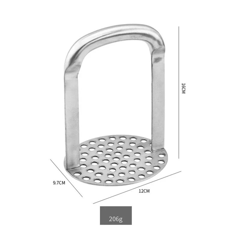 Stainless Steel Manual Potato Masher - Heavy Duty Potato Press for Mashed Potatoes Baby Food Sweet Potato & Vegetable Puree — image 4
